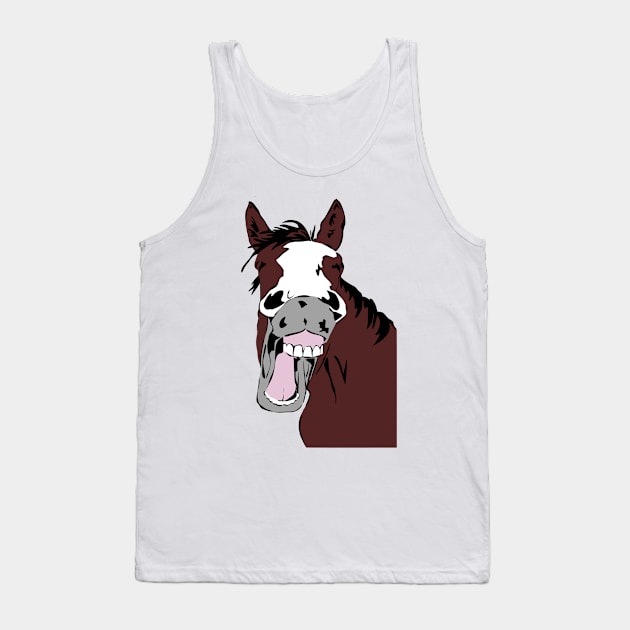 Funny Horse Laughing Tank Top by Country Mouse Studio